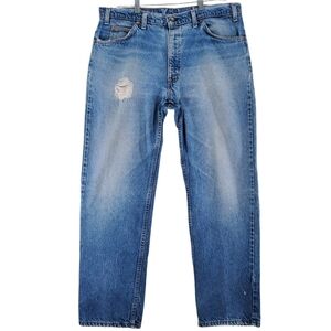 Vtg Levis Blue Jeans 506 Mens 38x30 Distressed Hi Rise Tapered Leg USA (36x30)